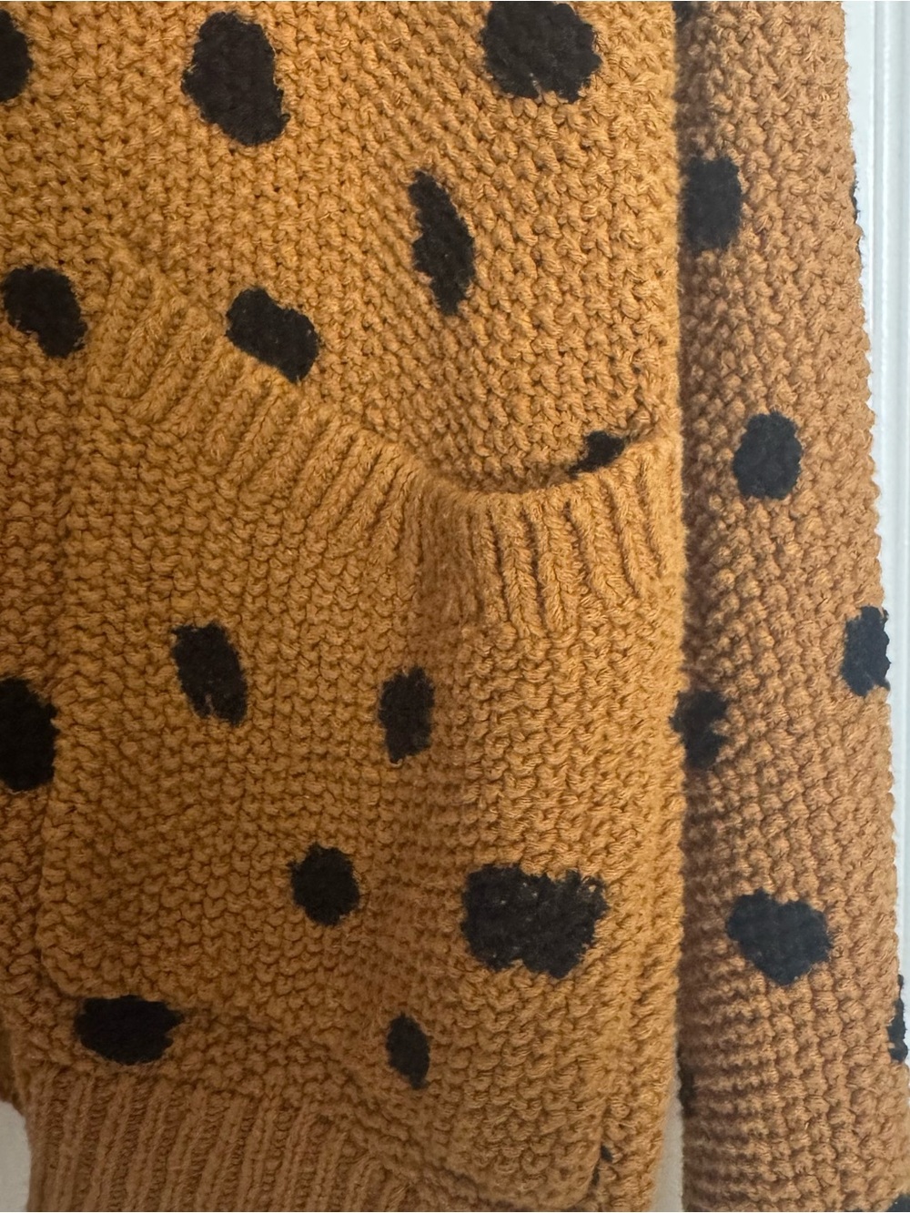 Madewell Hillview Mustard Cardigan Sweater in Painted Spots Button Up XXL - Picture 5 of 5